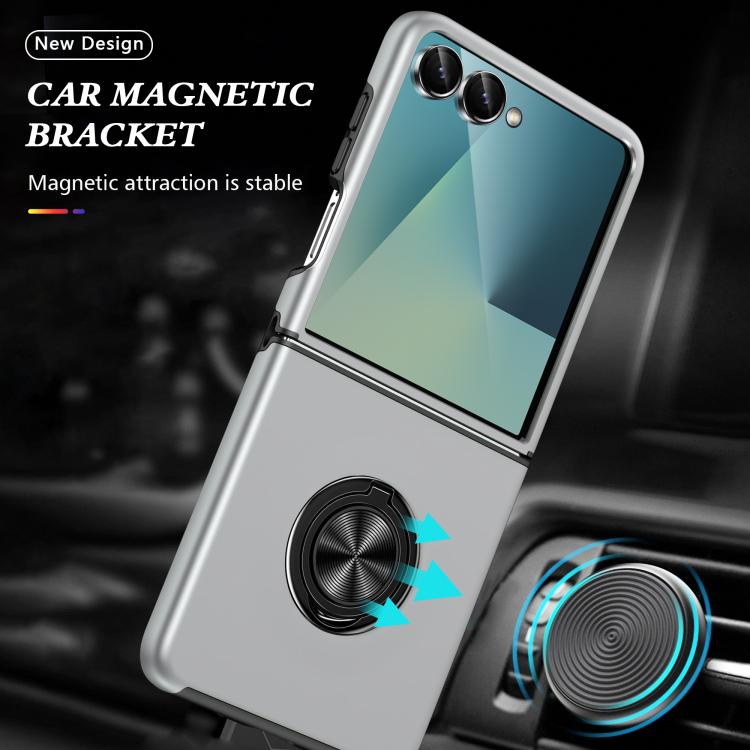 For Samsung Galaxy Z Flip7 5G PC + TPU Magnetic Phone Case with Invisible Ring Holder