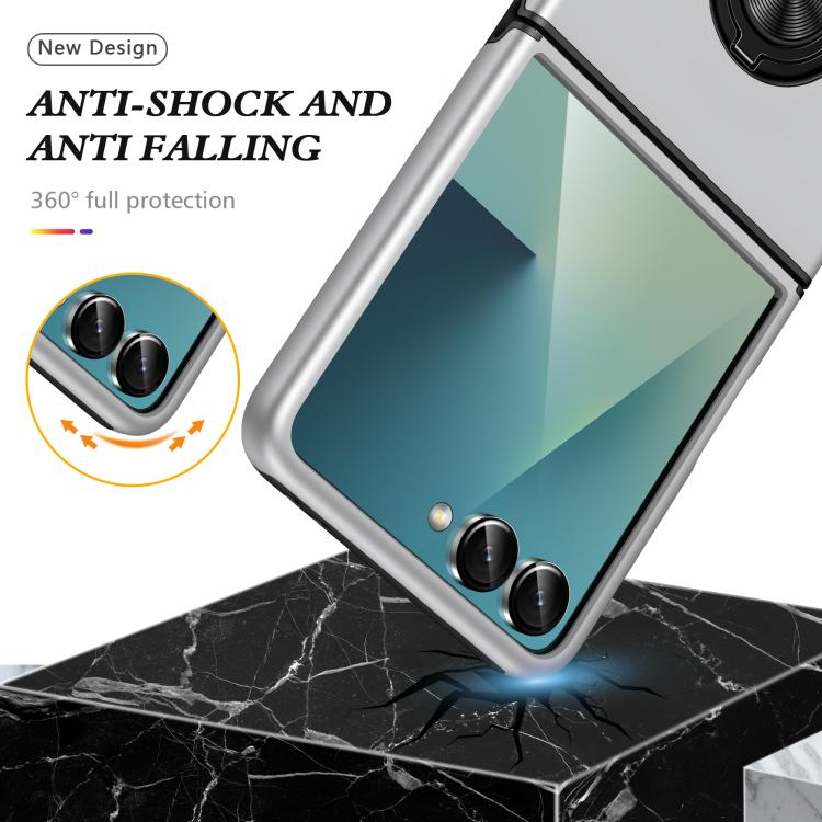 For Samsung Galaxy Z Flip7 5G PC + TPU Magnetic Phone Case with Invisible Ring Holder