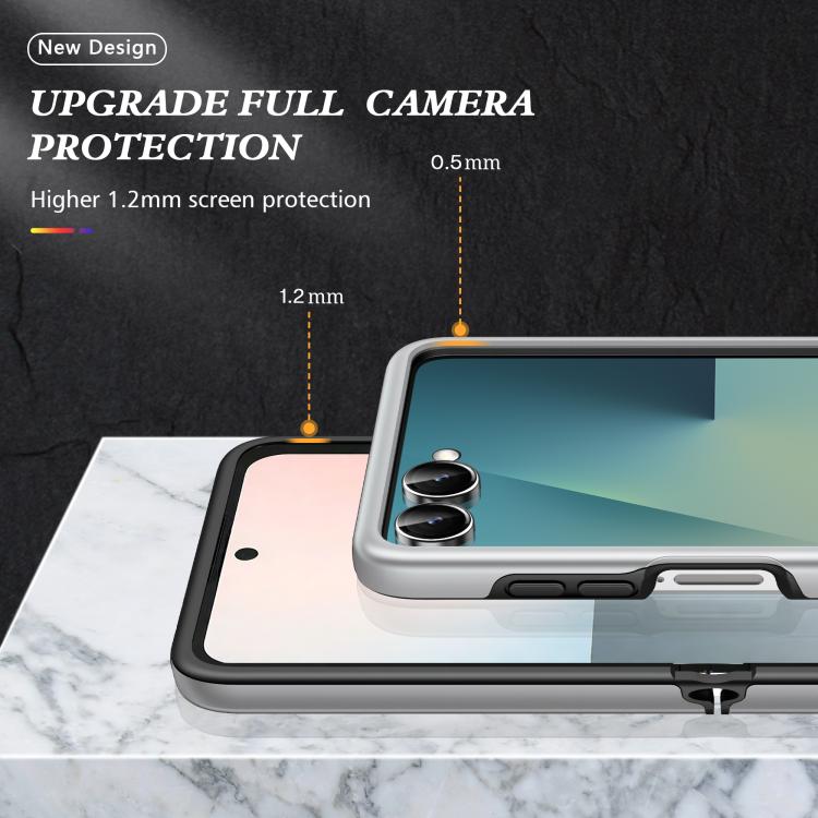 For Samsung Galaxy Z Flip7 5G PC + TPU Magnetic Phone Case with Invisible Ring Holder