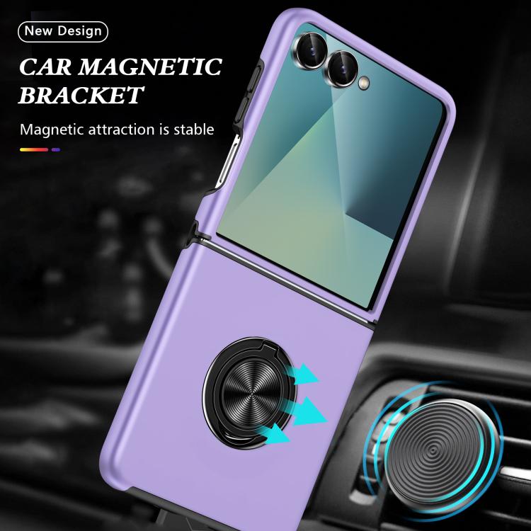 For Samsung Galaxy Z Flip7 5G PC + TPU Magnetic Phone Case with Invisible Ring Holder