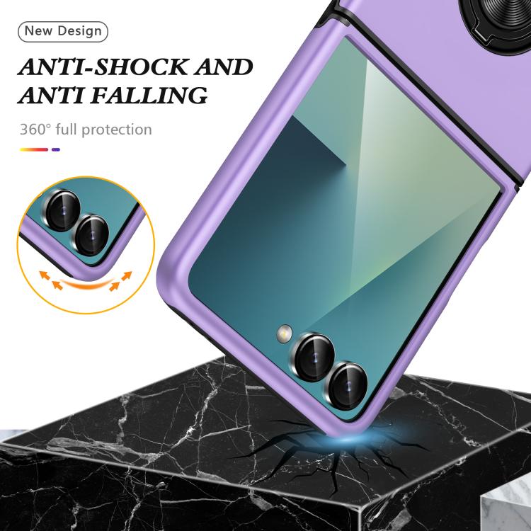 For Samsung Galaxy Z Flip7 5G PC + TPU Magnetic Phone Case with Invisible Ring Holder