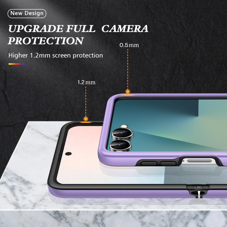 For Samsung Galaxy Z Flip7 5G PC + TPU Magnetic Phone Case with Invisible Ring Holder