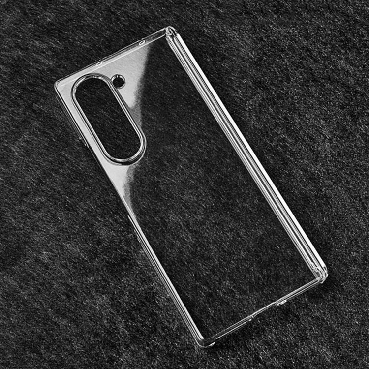For Samsung Galaxy Z Fold6 Transparent PC Dual Axis Shockproof Phone Case