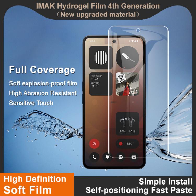 For Nothing Phone 3a Pro / 3a imak 4th Generation  Full Coverage Screen Hydrogel Film Protector
