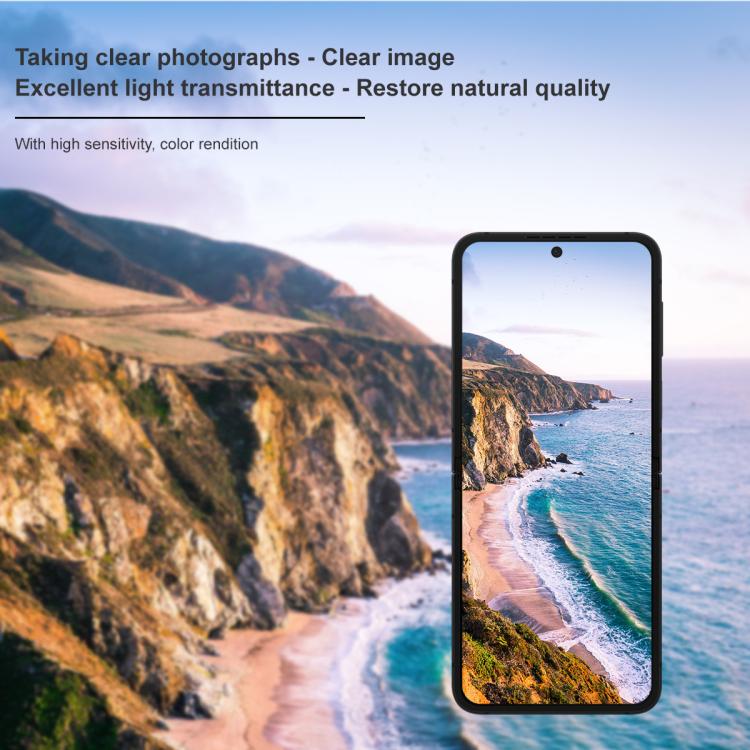 For Samsung Galaxy Z Flip7 FE 1 Sets imak Lens Film + Glass Rear Screen Sticker Black Version