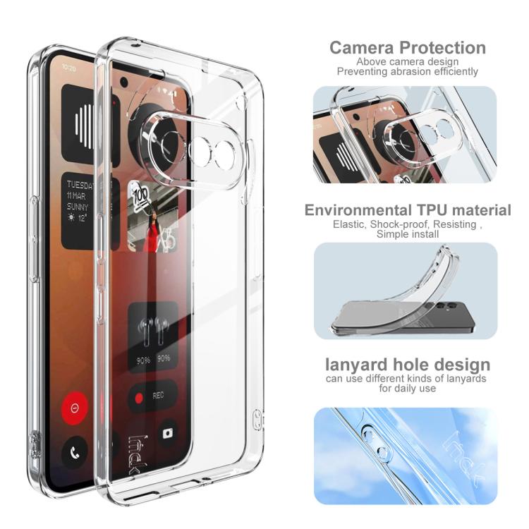 For Nothing Phone 3a imak UX-5 Series Super Slim Transparent Shockproof TPU Protective Case - Transparent