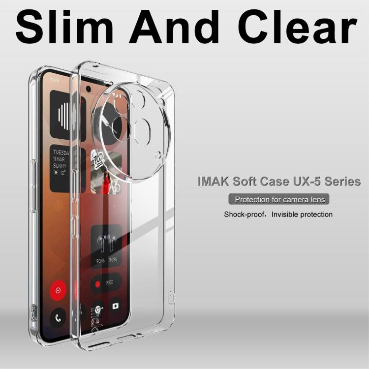 For Nothing Phone 3a Pro imak UX-5 Series Super Slim Transparent Shockproof TPU Protective Case - Transparent