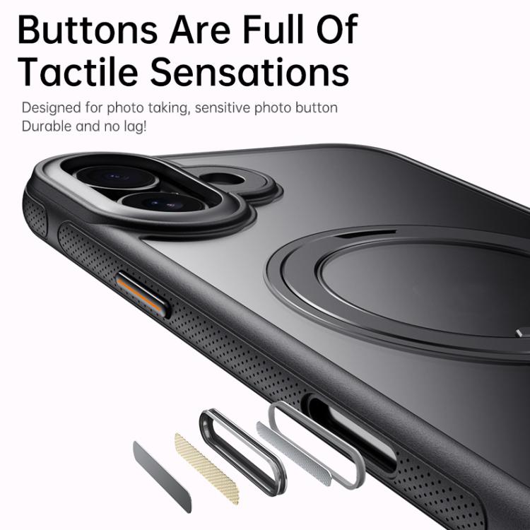 For iPhone 17 Gear 360 Rotation MagSafe Holder Phone Case