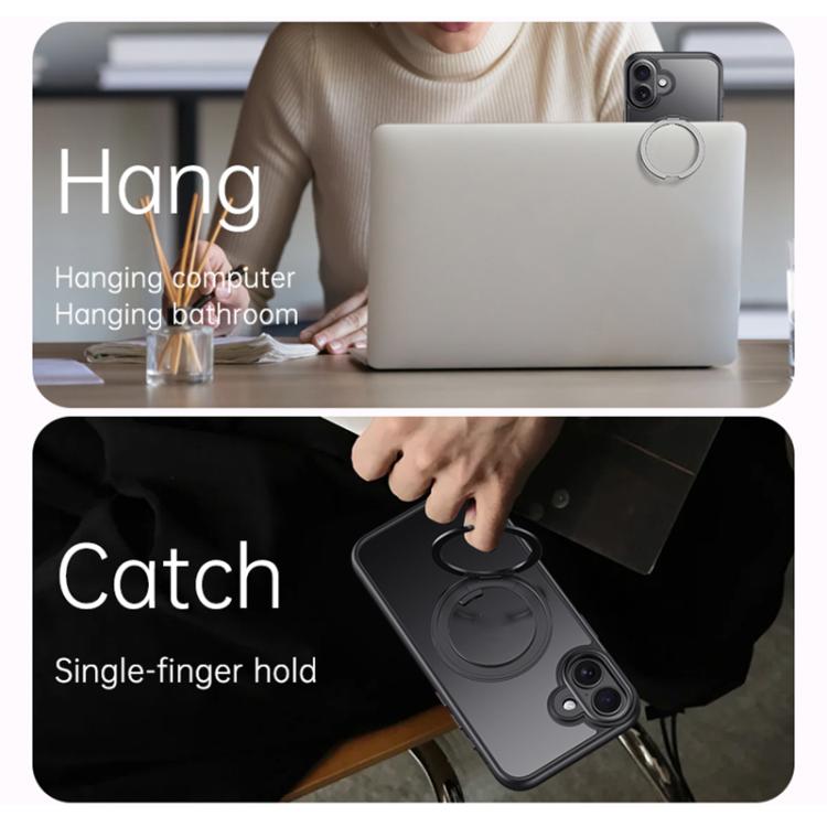 For iPhone 17 Gear 360 Rotation MagSafe Holder Phone Case