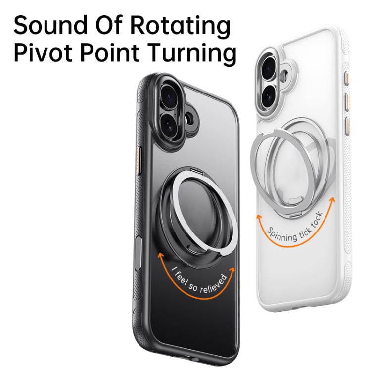 For iPhone 17 Gear 360 Rotation MagSafe Holder Phone Case