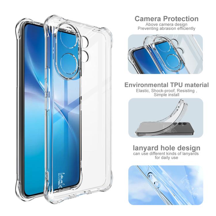 For vivo V60 5G Global / S30 5G Global imak Shockproof Airbag TPU Phone Case - Transparent