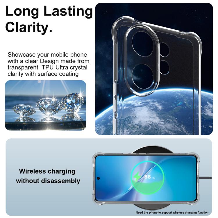 For vivo V60 5G Global / S30 5G Global imak Shockproof Airbag TPU Phone Case - Transparent