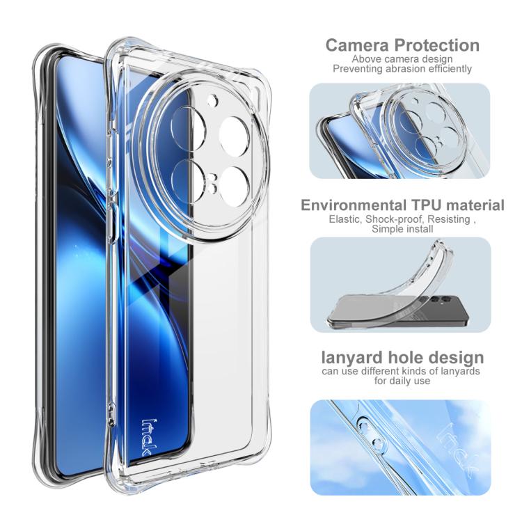 For vivo X200 Pro 5G imak Shockproof Airbag TPU Phone Case - Transparent