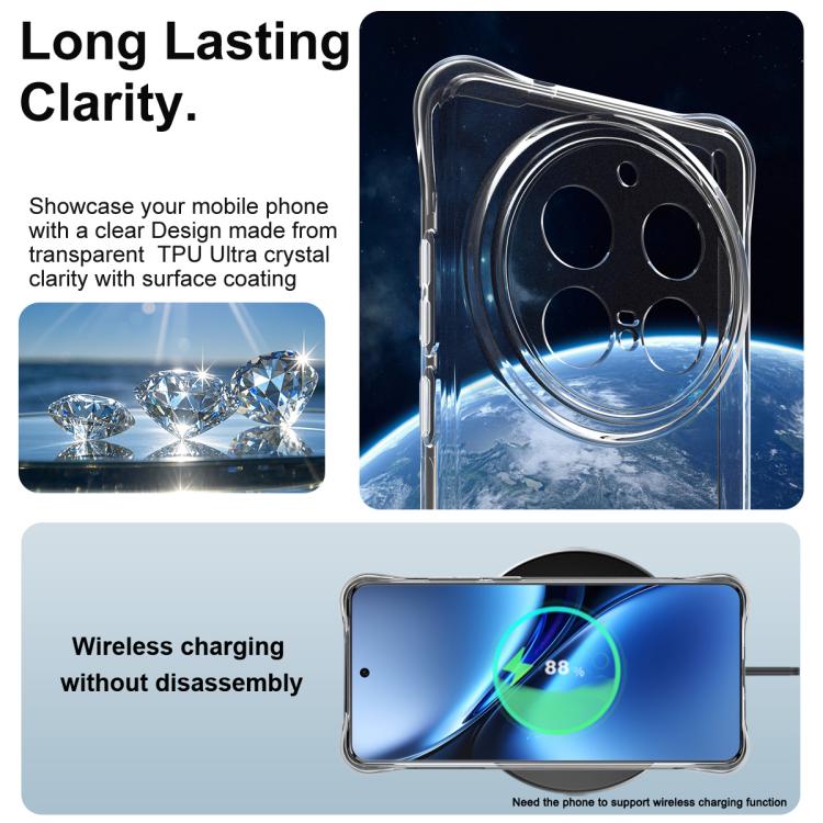 For vivo X200 Pro 5G imak Shockproof Airbag TPU Phone Case - Transparent