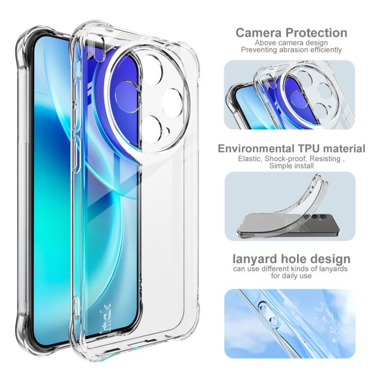 For vivo X300 imak Shockproof Airbag TPU Phone Case - Transparent
