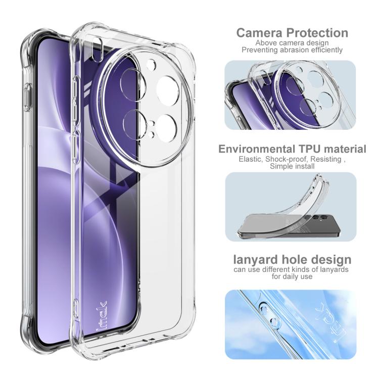 For vivo X300 Pro imak Shockproof Airbag TPU Phone Case - Transparent