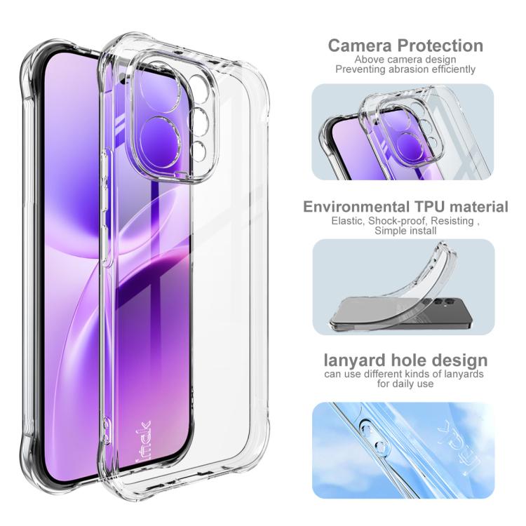 For vivo S50 5G imak Shockproof Airbag TPU Phone Case - Transparent