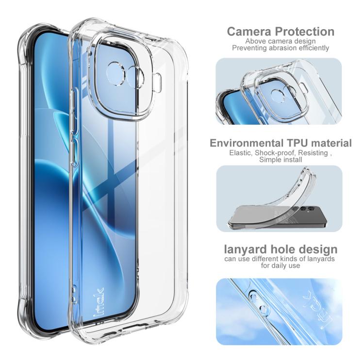 For vivo iQOO Z11 Turbo 5G imak Shockproof Airbag TPU Phone Case - Transparent