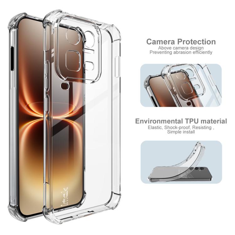 For vivo iQOO 15 Ultra 5G imak Shockproof Airbag TPU Phone Case - Transparent