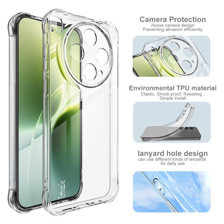 For vivo X300s imak Shockproof Airbag TPU Phone Case - Transparent