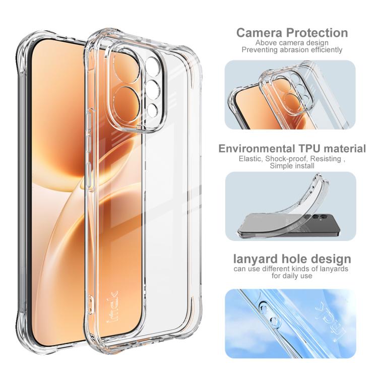 For vivo V70 5G / V70 Elite 5G imak Shockproof Airbag TPU Phone Case - Transparent