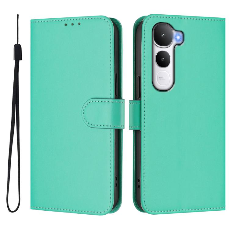 For vivo Y400 5G Global Skin Feel Solid Color Leather Phone Case with Lanyard