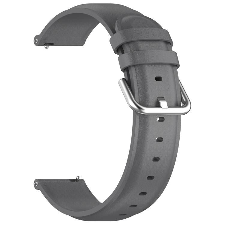 20mm Round Tail Genuine Leather Watch Band