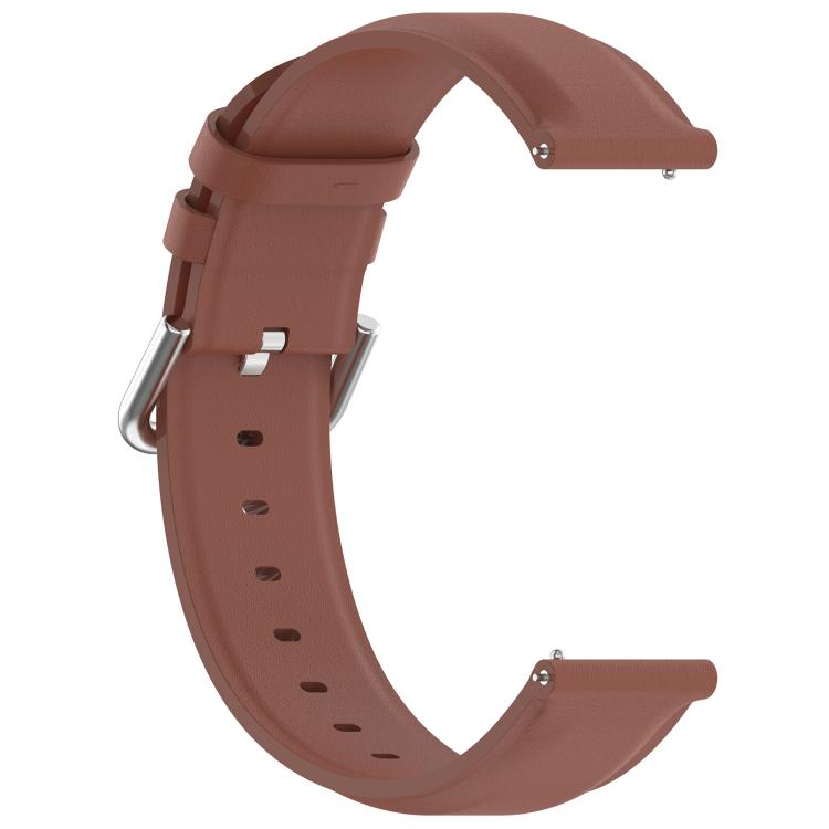 20mm Round Tail Genuine Leather Watch Band
