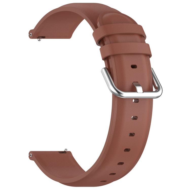 20mm Round Tail Genuine Leather Watch Band