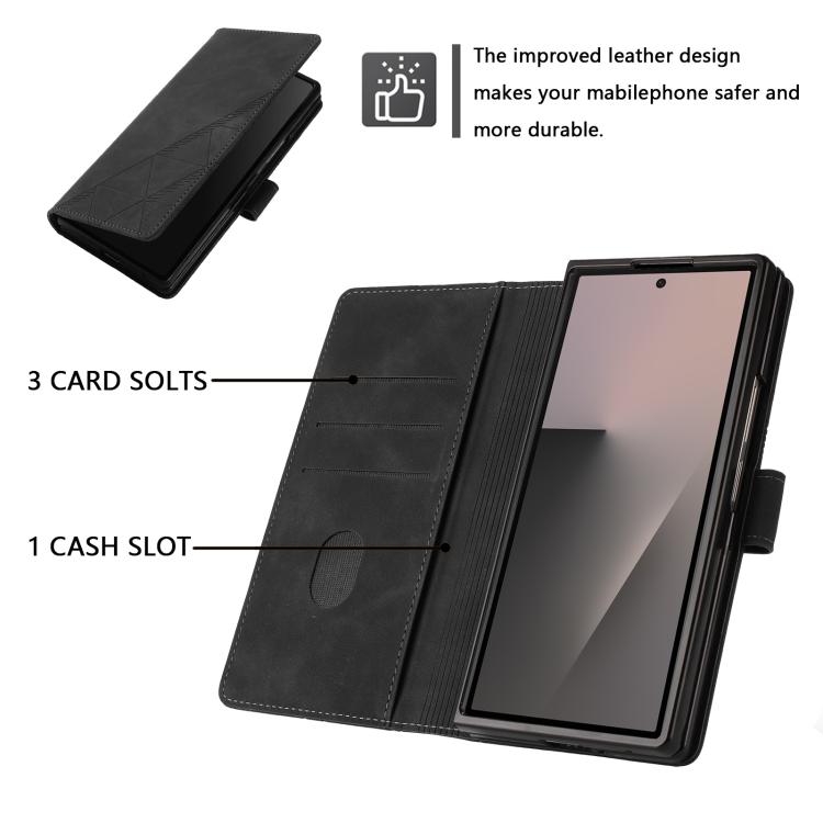For Samsung Galaxy Z Fold7 5G 3D Embossed Flip Leather Phone Case