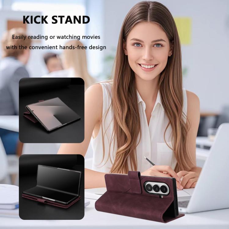 For Samsung Galaxy Z Fold7 5G 3D Embossed Flip Leather Phone Case