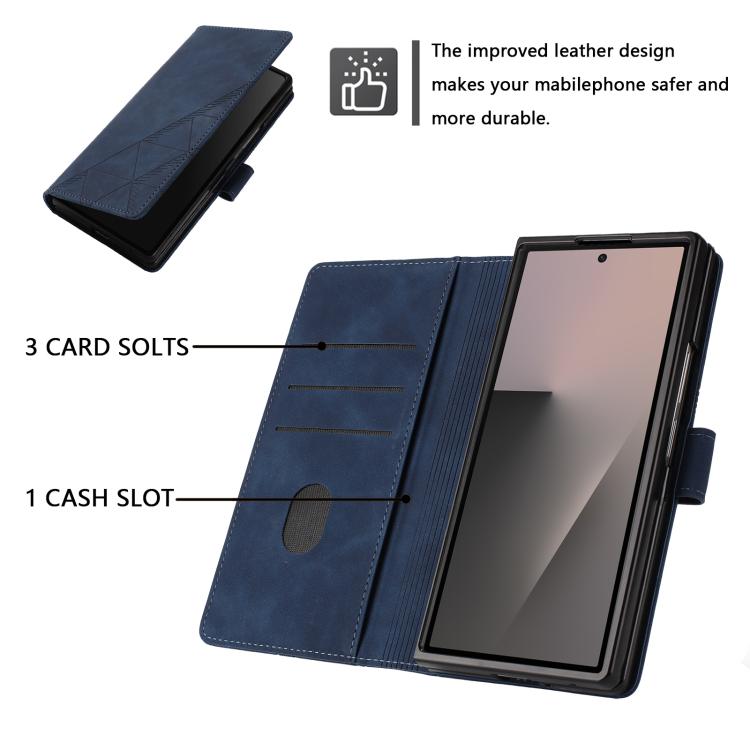 For Samsung Galaxy Z Fold7 5G 3D Embossed Flip Leather Phone Case