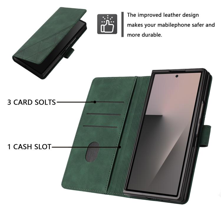 For Samsung Galaxy Z Fold7 5G 3D Embossed Flip Leather Phone Case