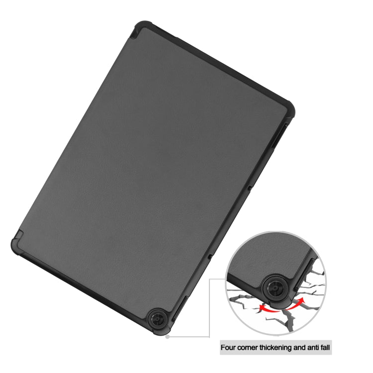 For Lenovo Duet Chromebook uster Texture Smart PU Leather Case with Sleep / Wake-up Function & 3-Fold Holder