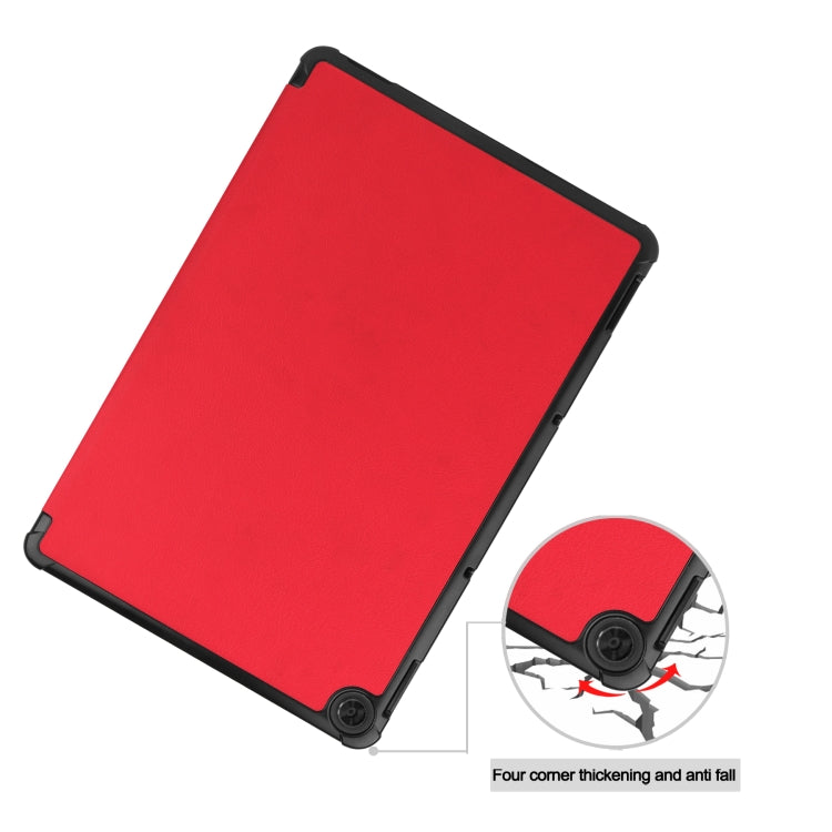For Lenovo Duet Chromebook uster Texture Smart PU Leather Case with Sleep / Wake-up Function & 3-Fold Holder