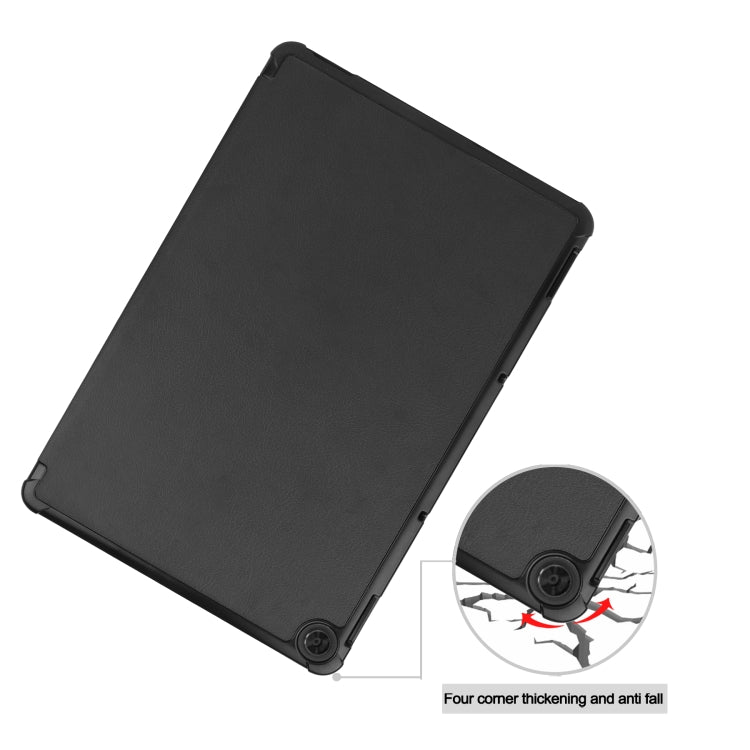 For Lenovo Duet Chromebook uster Texture Smart PU Leather Case with Sleep / Wake-up Function & 3-Fold Holder