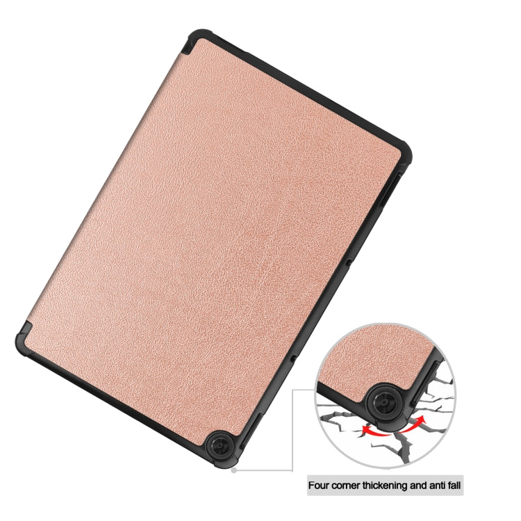 For Lenovo Duet Chromebook uster Texture Smart PU Leather Case with Sleep / Wake-up Function & 3-Fold Holder