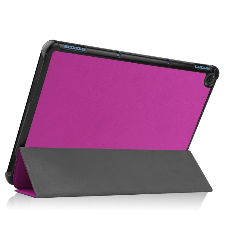 For Lenovo Duet Chromebook uster Texture Smart PU Leather Case with Sleep / Wake-up Function & 3-Fold Holder