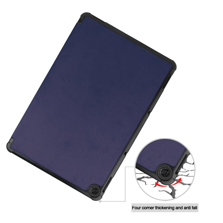 For Lenovo Duet Chromebook uster Texture Smart PU Leather Case with Sleep / Wake-up Function & 3-Fold Holder