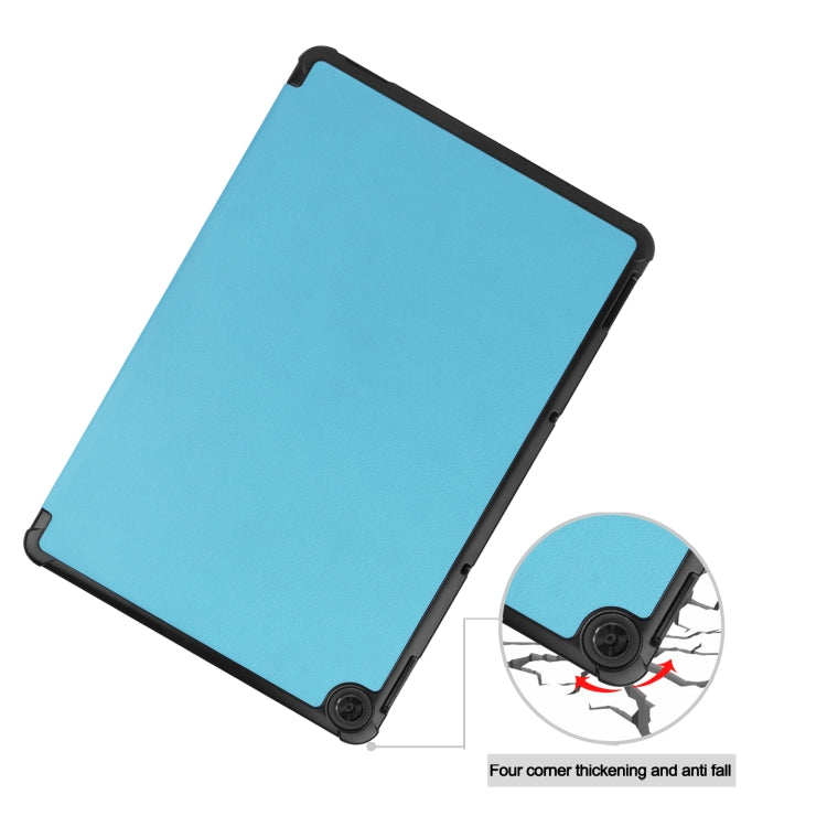 For Lenovo Duet Chromebook uster Texture Smart PU Leather Case with Sleep / Wake-up Function & 3-Fold Holder