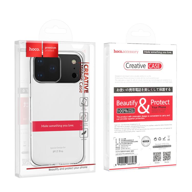 For iPhone 17 Pro hoco Light Series Soft TPU Phone Case - Transparent
