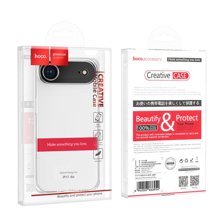For iPhone Air hoco Light Series Soft TPU Phone Case - Transparent