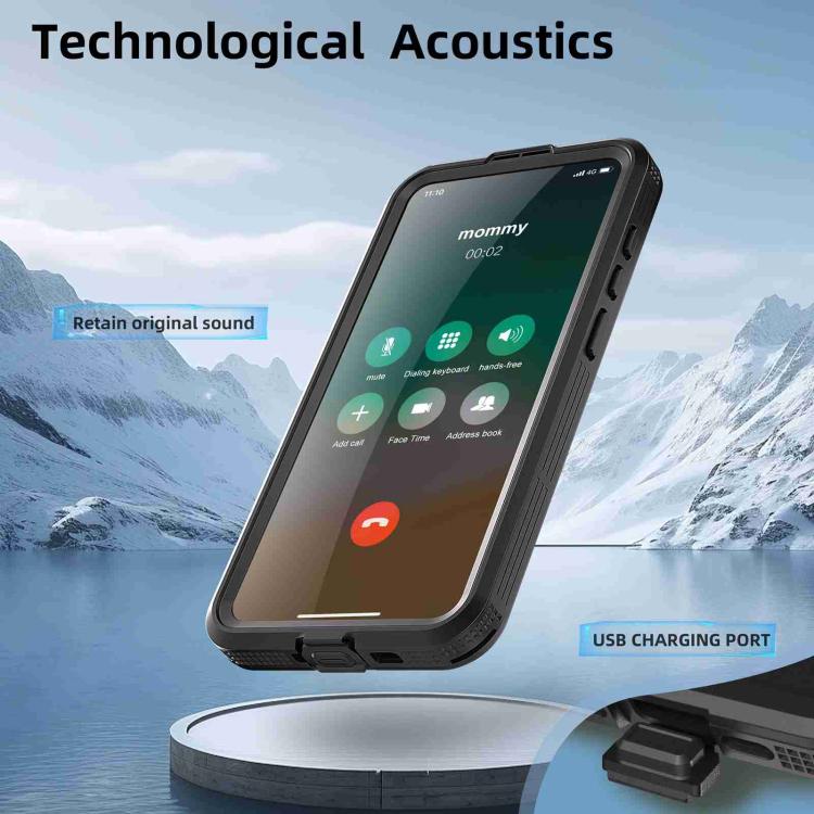 For Samsung Galaxy S25+ 5G RedPepper IP68 Waterproof Triple-proof MagSafe Phone Case - Black