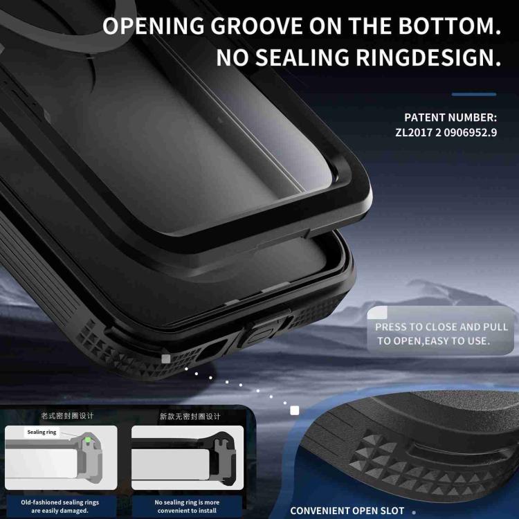 For Samsung Galaxy S25+ 5G RedPepper IP68 Waterproof Triple-proof MagSafe Phone Case - Black