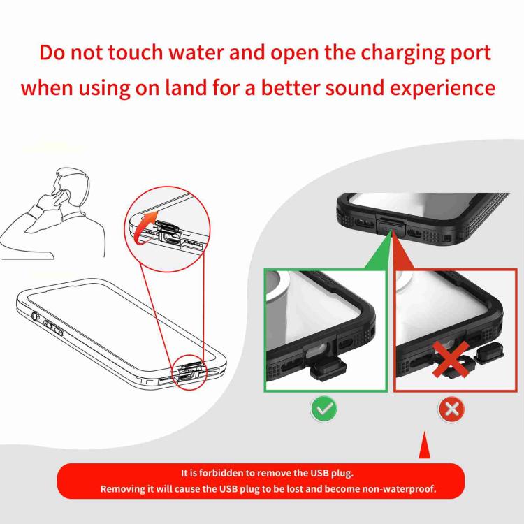 For Samsung Galaxy S25+ 5G RedPepper IP68 Waterproof Triple-proof MagSafe Phone Case - Black
