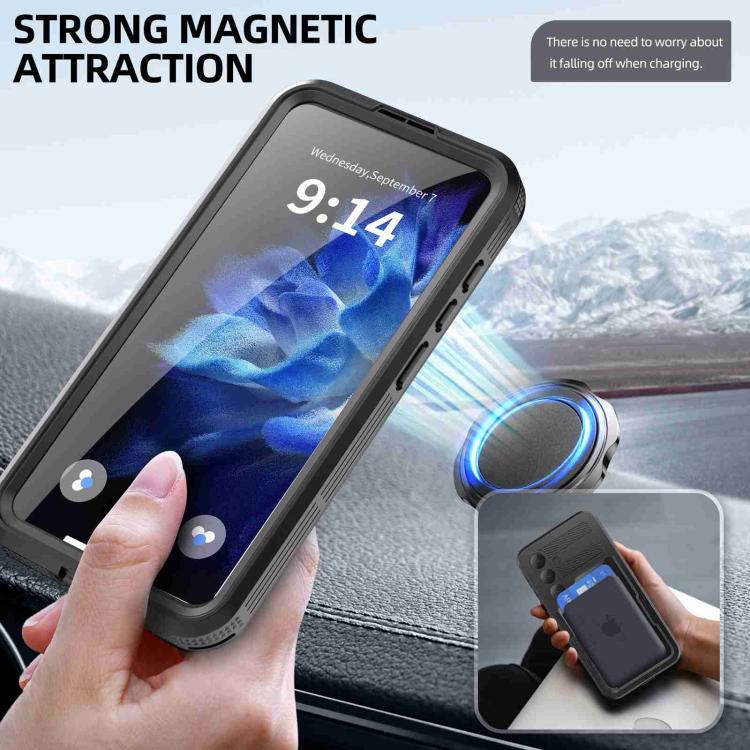 For Samsung Galaxy S25+ 5G RedPepper IP68 Waterproof Triple-proof MagSafe Phone Case - Black