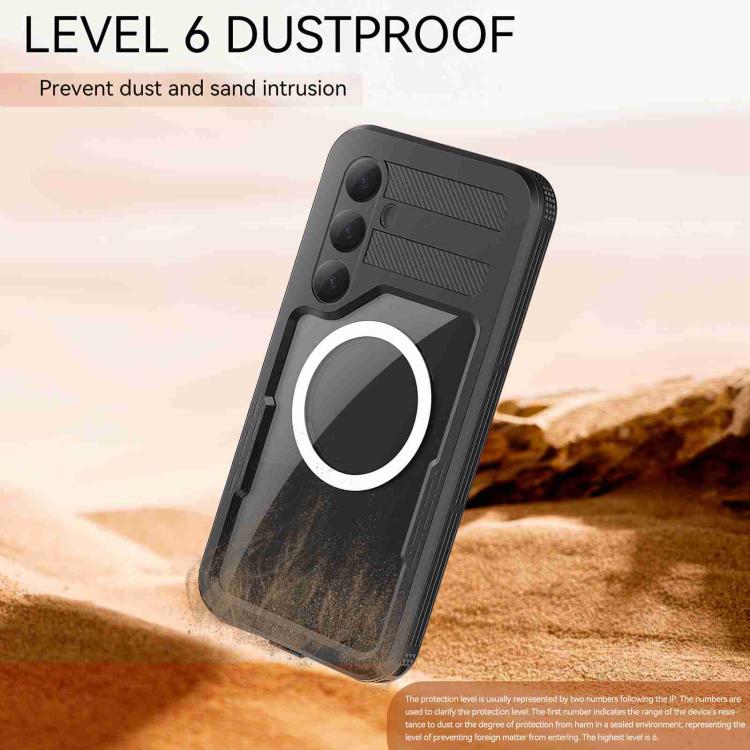 For Samsung Galaxy S25+ 5G RedPepper IP68 Waterproof Triple-proof MagSafe Phone Case - Black