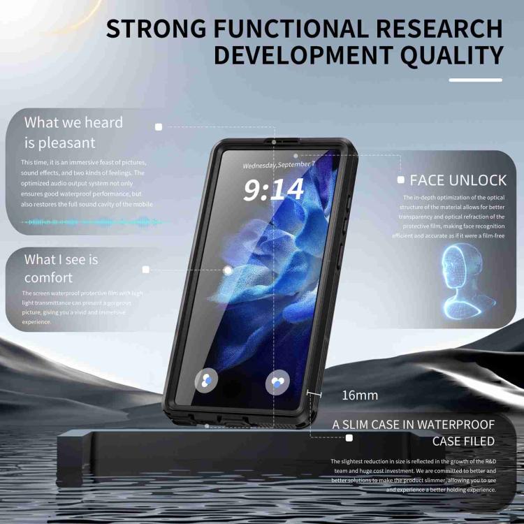 For Samsung Galaxy S25 Ultra 5G RedPepper IP68 Waterproof Triple-proof MagSafe Phone Case - Black