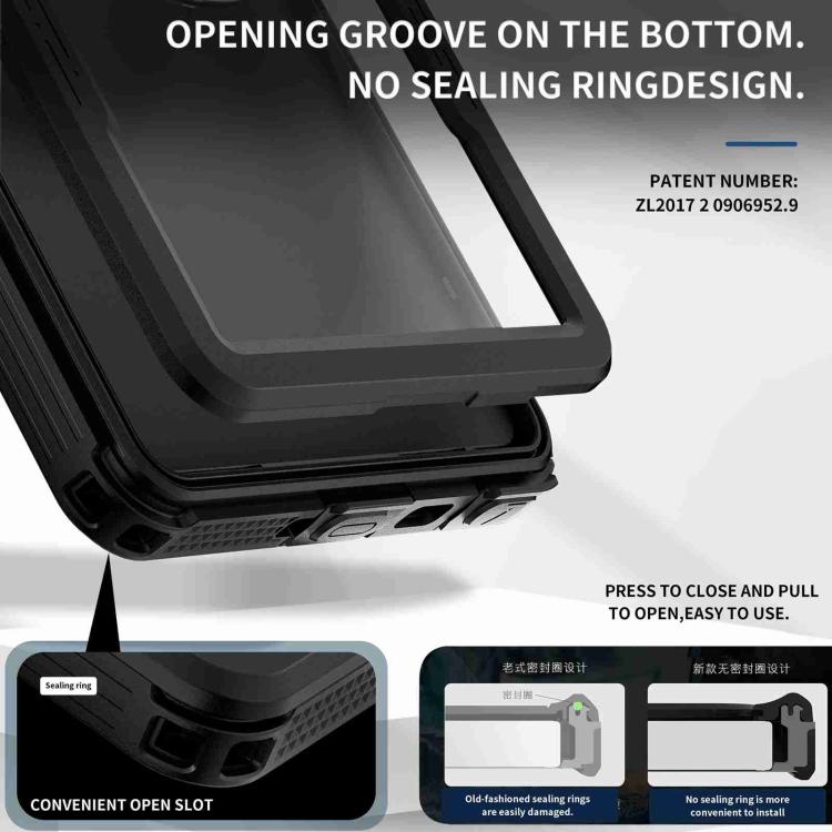For Samsung Galaxy S25 Ultra 5G RedPepper IP68 Waterproof Triple-proof MagSafe Phone Case - Black