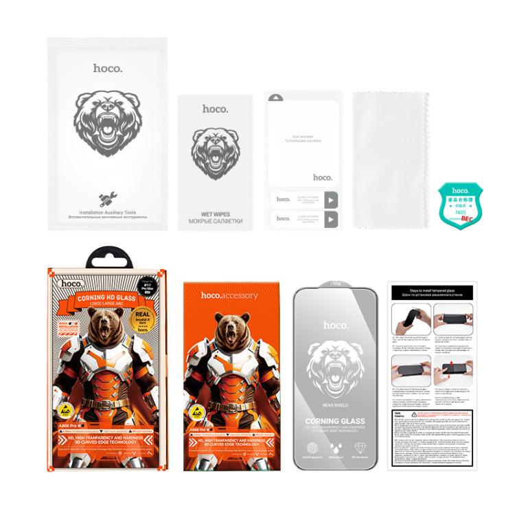 For iPhone 17 Pro Max hoco A888 Pro Bear Shield Series Corning Full Screen HD Tempered Glass Film